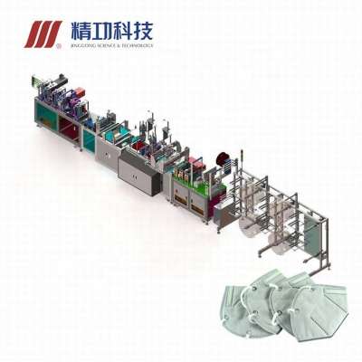 Folding All-in-One mask production line n 95 disposable surgical mask making machinery